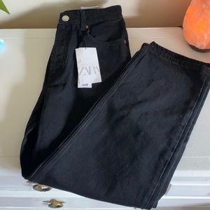 ZARA straight leg, high rise ankle length jeans
